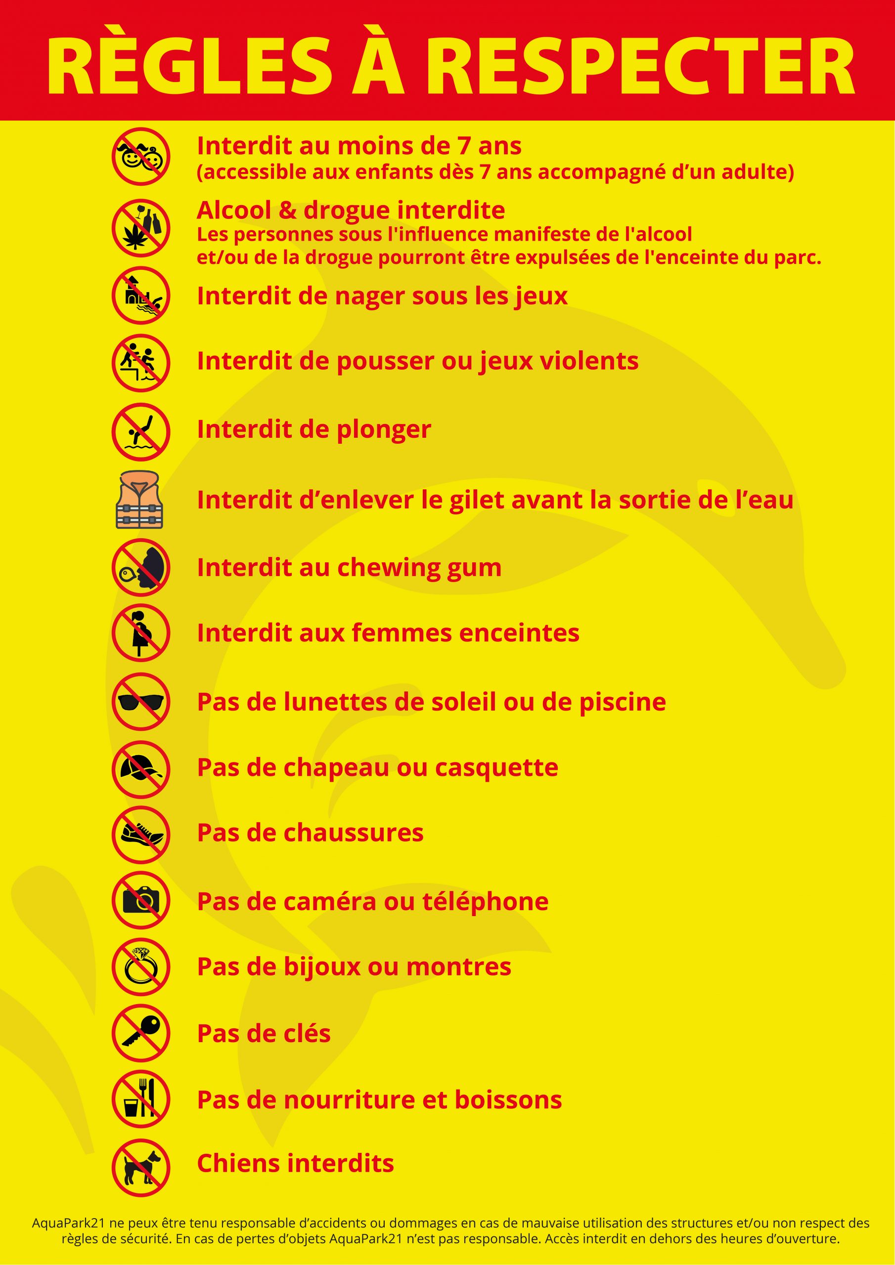 aquapark Affiche regles 0625